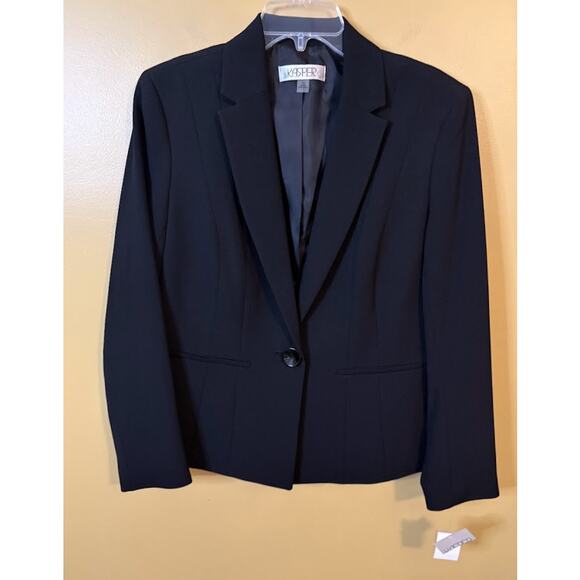 Kasper Women's Black Classic One Button Blazer Size 10 NWT - Picture 1 of 10